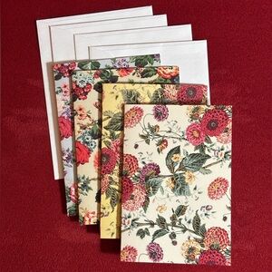 Hand crafted floral themed all purpose cards with envelopes (4)